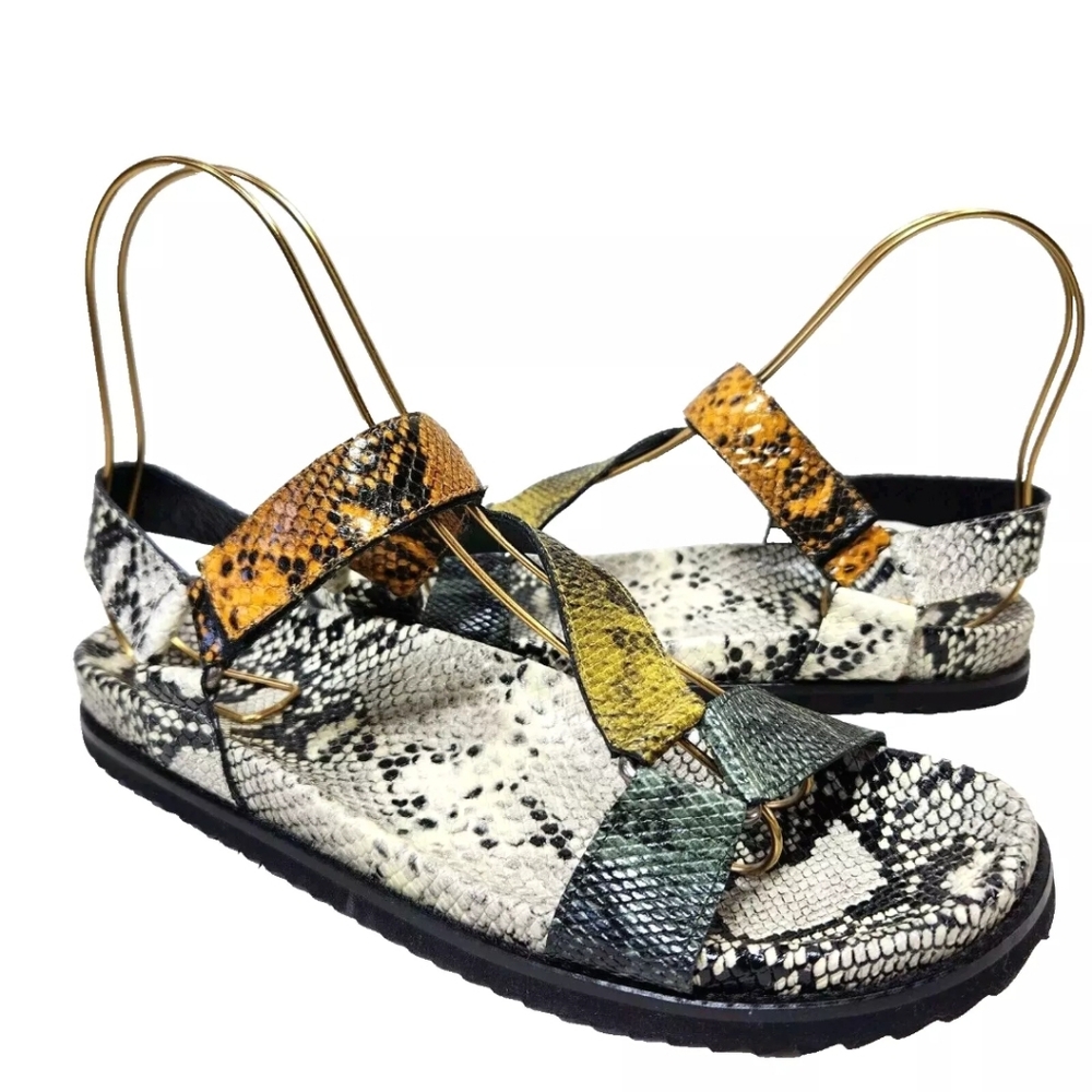 FREDA SALVADOR Adair Shiny Python Sandals NEW $425 Sz 10 Anthropologie Exclusive - Picture 5 of 13